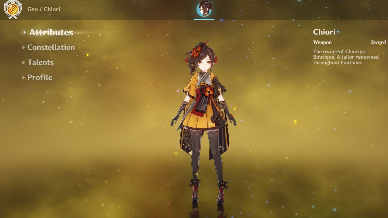 Screenshot of Chiori (Image via HoYoverse)